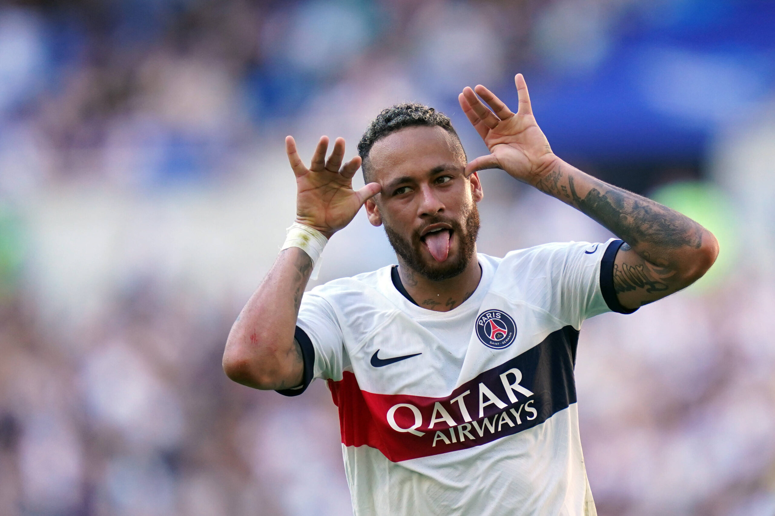 Friendly match ( Jeonbuk Hyundai vs PSG - 20230803 ) BUSAN, SOUTH KOREA, AUG 03 : Neymar Junior of PSG celebrates his go