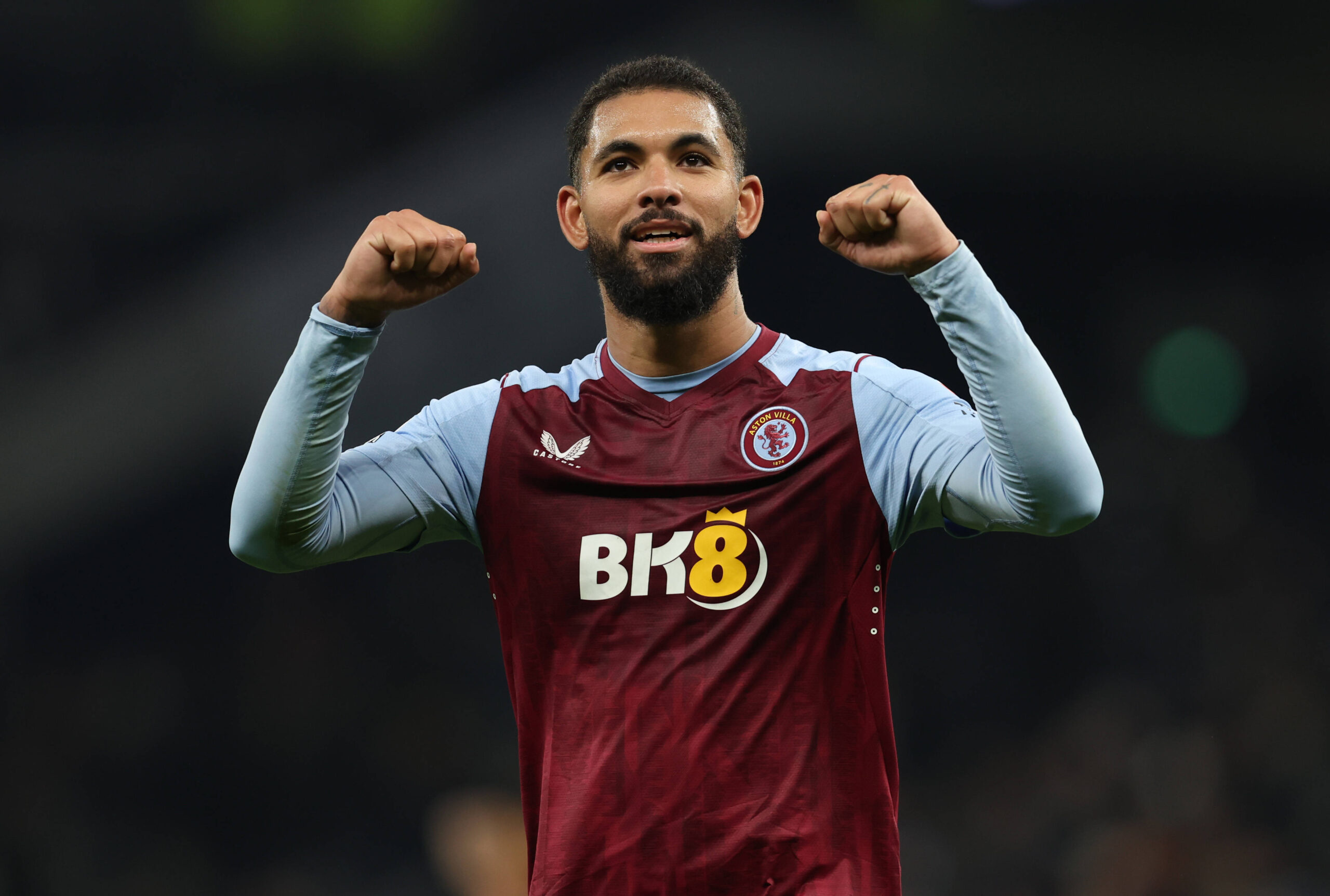 London, England, 26th November 2023. Douglas Luiz of Aston Villa celebrates after the Premier League match at the Totten