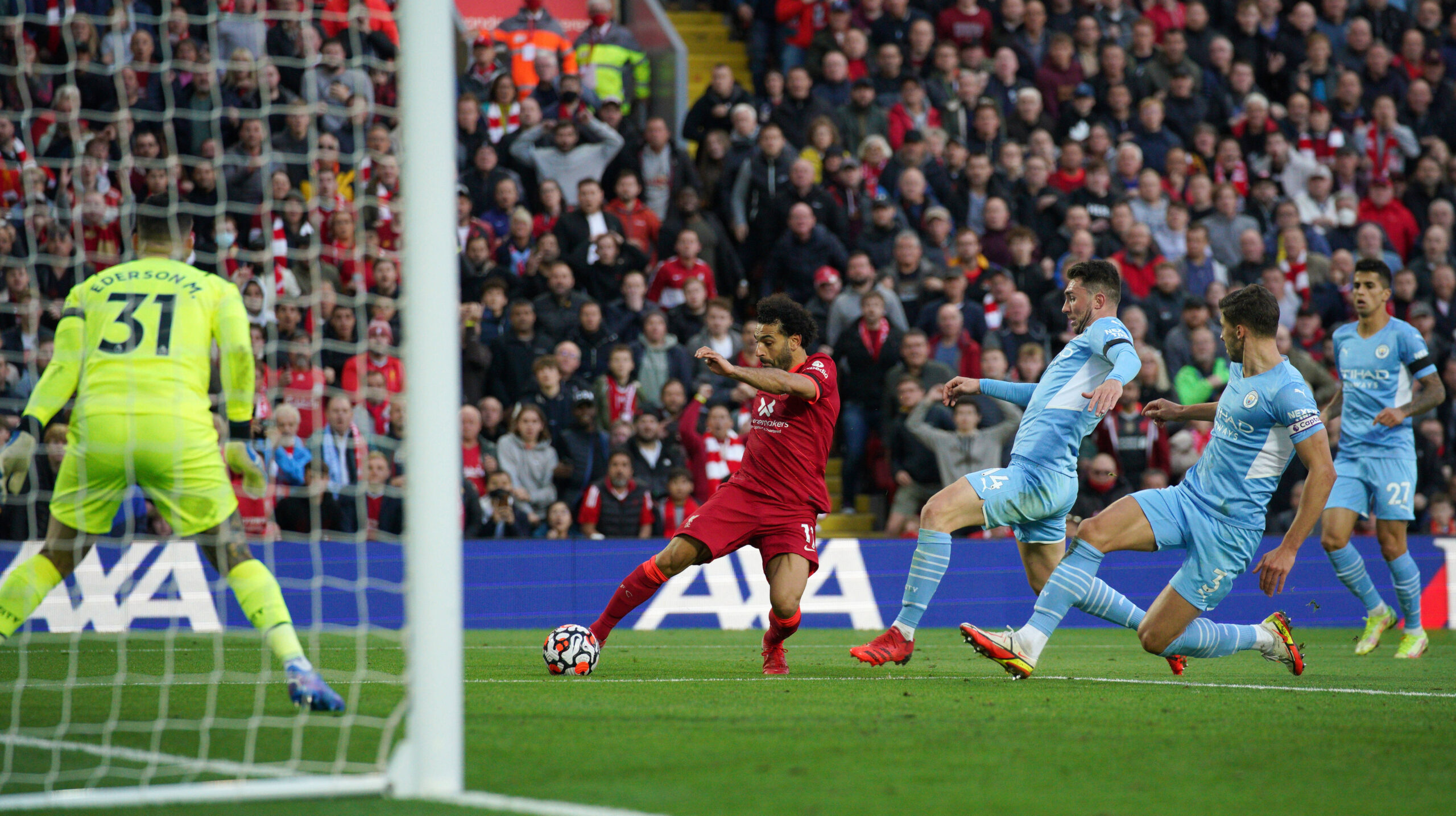 Premier League 21/22 Package File photo dated 03-10-2021 of Liverpool s Mohamed Salah scores their side s second goal. T