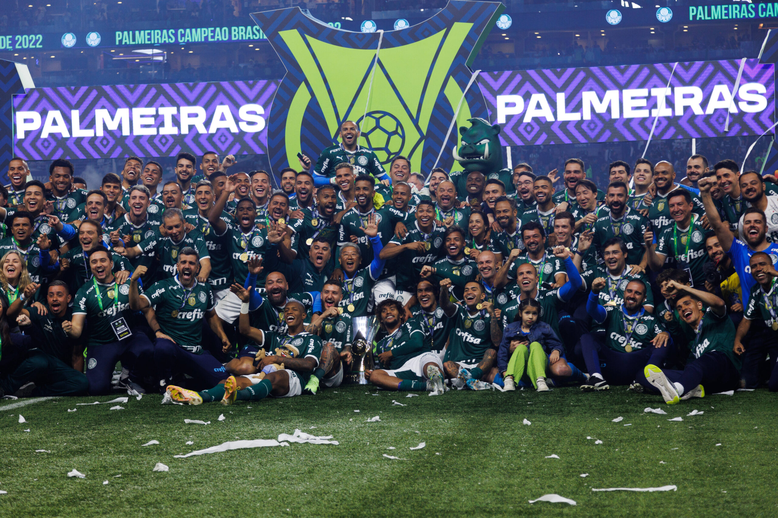 Match between Palmeiras and America-MG for the 37th round of the 2022 Brazilian Championship, at Allianz Parque on Wedne